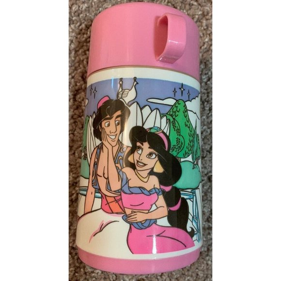 Vintage 1992 DISNEY Aladdin Jasmine Lotus Flower Lunch Box Kit W/ Thermos NWT - Picture 5 of 12